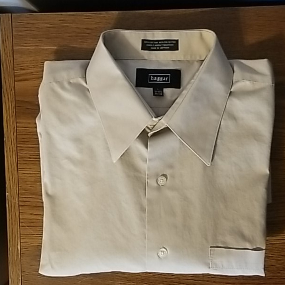 <HAGGAR> Dress Shirt - Long Sleeve / Tan